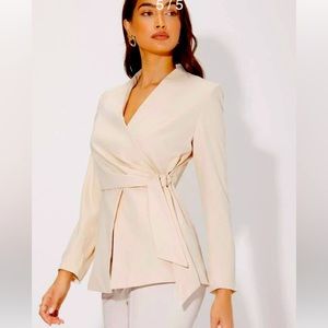 SHEIN Wrap Tie Side Solid Blazer. Beige/apricot color. Size M. NWOT